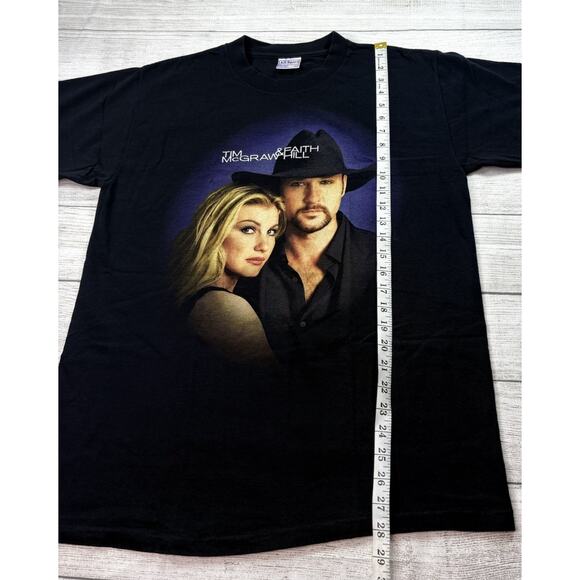 Vintage Mens Tim McGraw Faith Hill Concert T Shirt 2000 Soul 2 Soul Tour Size Lg - Picture 2 of 8